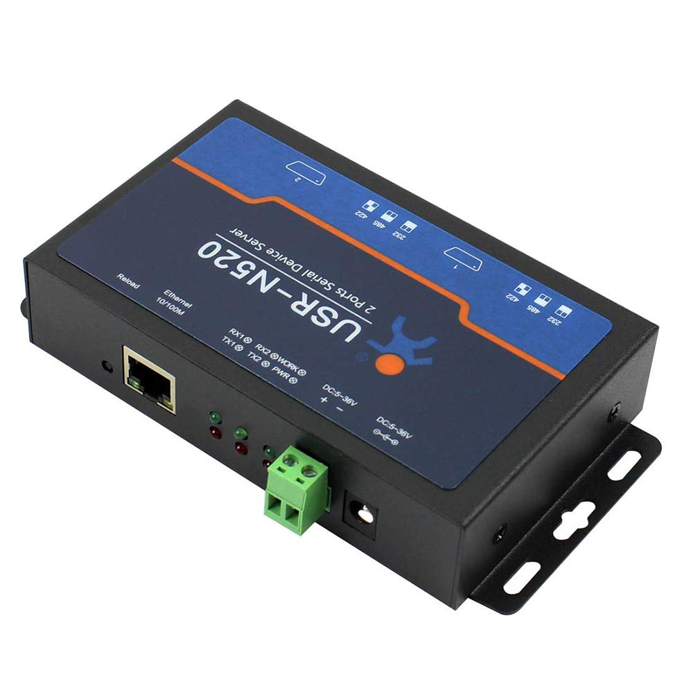 USR-N520 Servidor Serie a Ethernet Convertidor IP Doble Serie RS232 RS485 RS422 Multihost Polling
