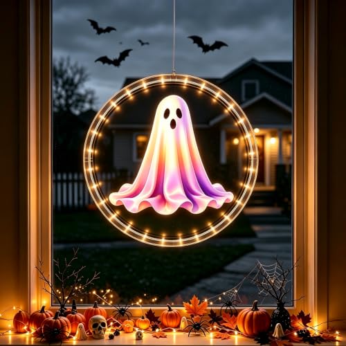 3 Pack Rechargeable Indoor Halloween Window Lights,4/6/12H Timer Function - image 4