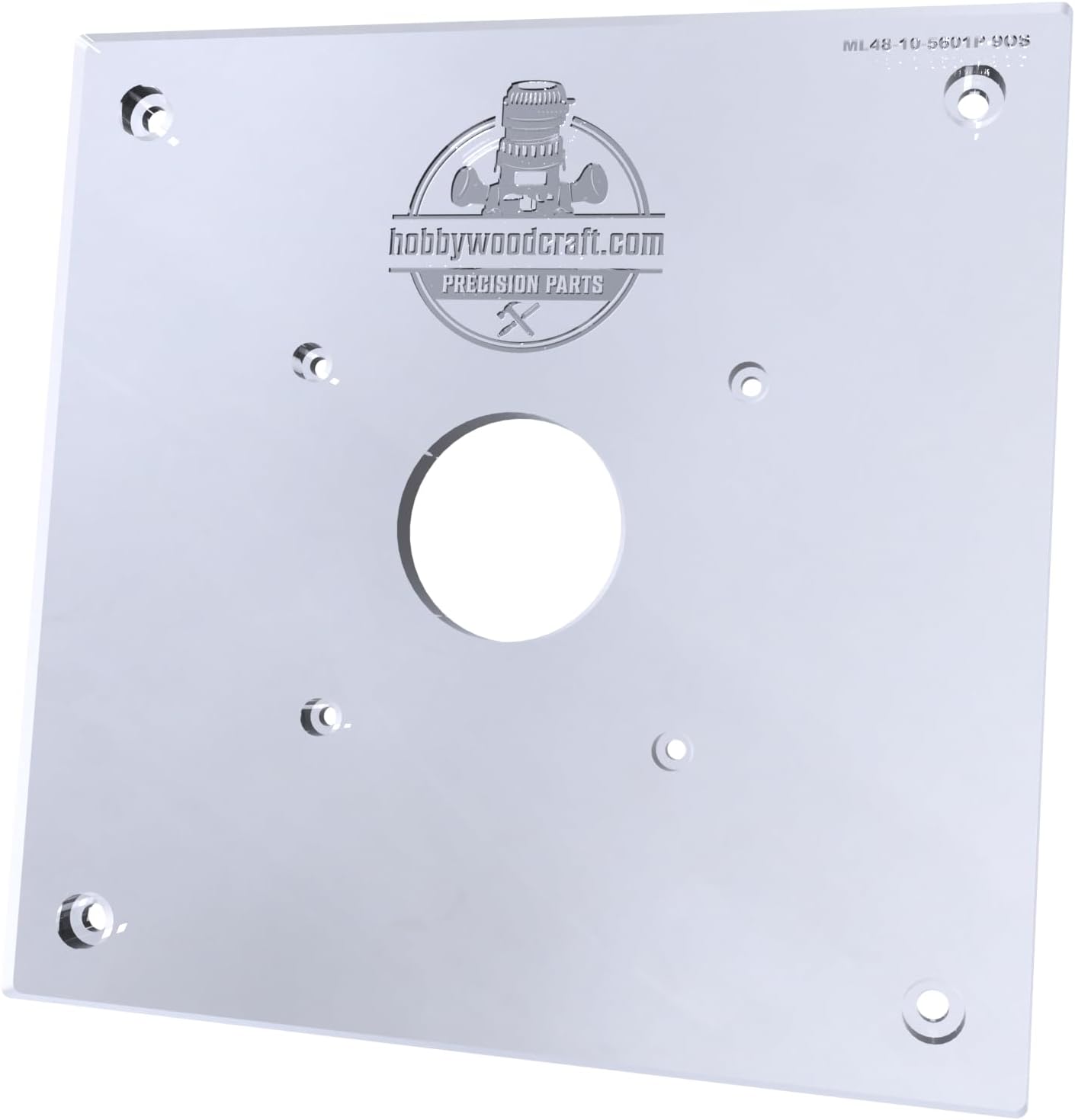 3/8″ Thick 9″ square baseplate upgrade a 2″ opening for Milwaukee 48-10-5601 plunge base.