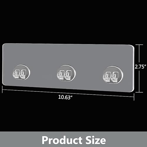 Miniatura 2 de Paquete de 4 ganchos de ducha de repuesto, sin perforaciones, ganchos de pared adhesivos fuertes para organizador de ducha, tiras adhesivas