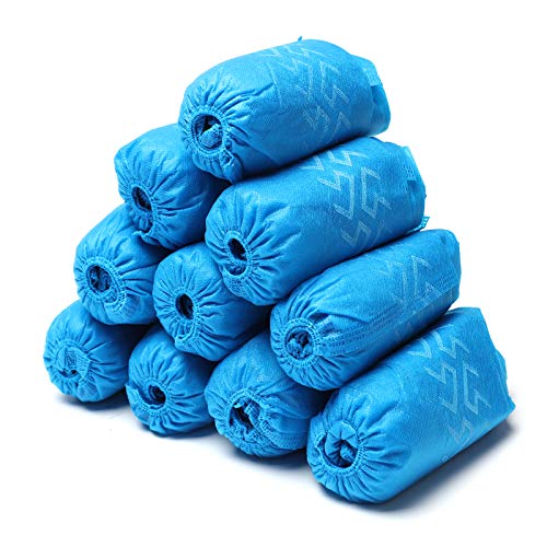 Amazqi Shoe Covers Disposable, 200 Pack (100 Pairs) Non-Woven Booties for Shoe Covers Non Slip Durable Shoes Covers for Indoor Home, Floors,Carpet and Shoes Protector Covers