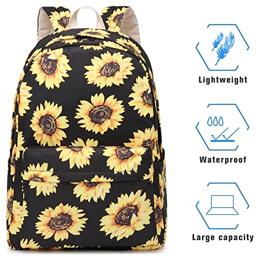 Pawsky Teen Girls School Backpack College Bookbag With Lunch Box And Pencil Case, Travel Laptop Backpack Casual Daypacks, Sunflower #TOP5