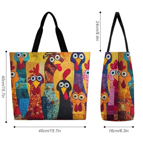 Bolso tote para mujer, bolso grande de hombro para uso diario, bolsa de compras, playa y viaje, diseño casual con estampado de pavo colorido miniatura 4