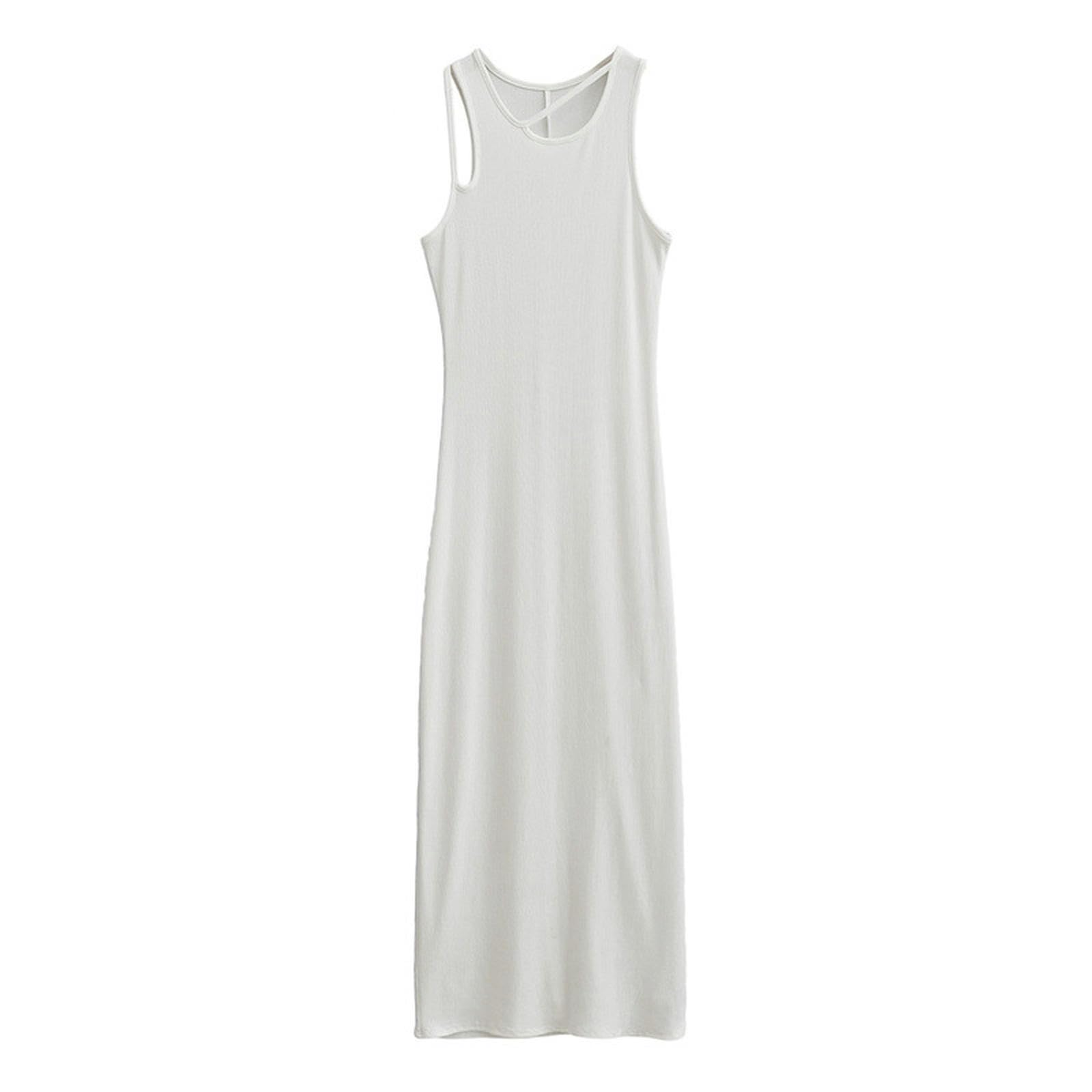 Robe sans manches femme jupe longue serrée élastique vêtements d'été moulants taille M