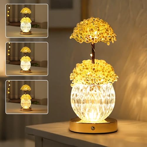 Image of Artificial Baby's Breath Flower Lamp Night Light for Bedroom Bar Coffee Shop Wedding Decor, Gifts for Women Mom Daughter Grandma Aunt Girlfriend Friend Birthday Christmas Valentines Mothers Day