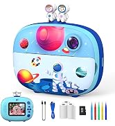 USHINING Camera for Kids Instant Prin, 12MP Digital Camera for Kids Aged 3-12 Ink Free Printing 1...