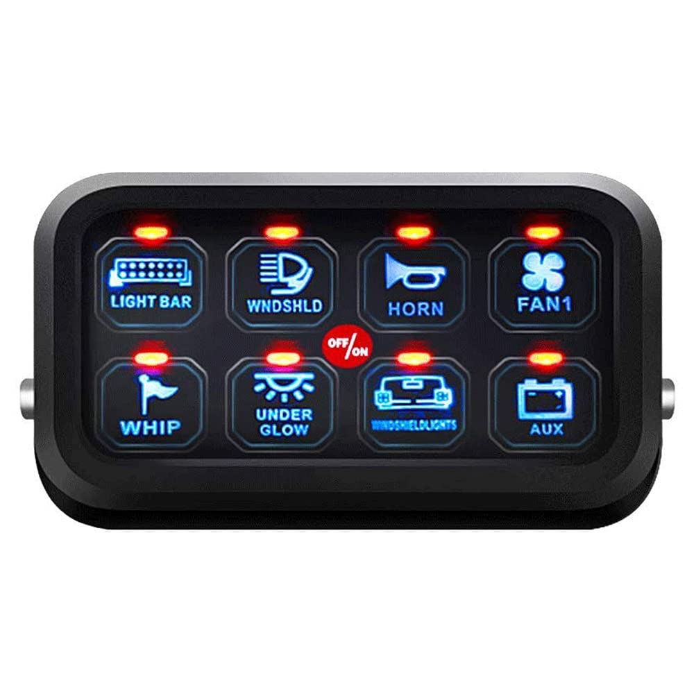 AUXBEAM スイッチパネル　自動調光機能　タッチコントロールパネル　プラド Amazon.co.jp: Auxbeam 8ギャングスイッチパネル BA80 自動調光