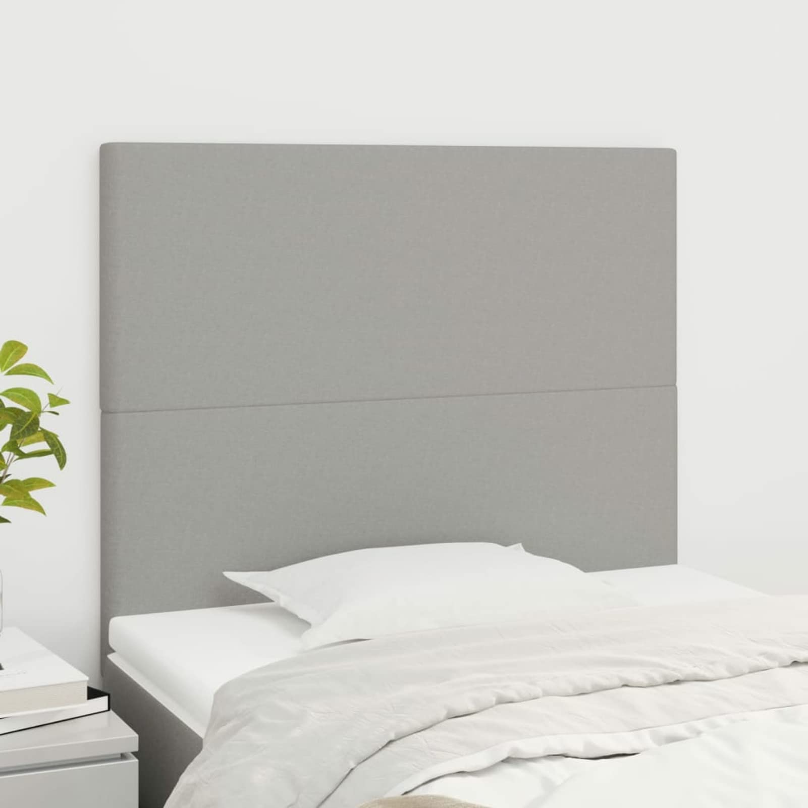 Cabeceros 2 Unidades, Cabezal De Cama, Cabecera para Cama, Cabeceira Cama, Cabezales Dormitorios Modernos, de Tela Gris Claro 90x5x78/88 cm