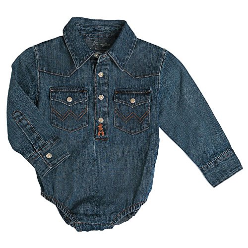 Image of Wrangler Infant & Toddler Long Sleeve Denim Bodysuit