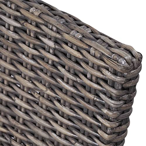 Bigto Dining Chairs Of 2 Pcs Brown Kubu Rattan And Mango Wood Kitchen Restaurant Chair 18.1" X 24" X 36.6" #TOP5