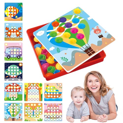 Juguetes de pegboard de color infantil - Educativo Mosai Pegboard Color Clasificación Juguetes,Juguetes educativos de aprendizaje para interacción, regalo, parque infantil, educación temprana,