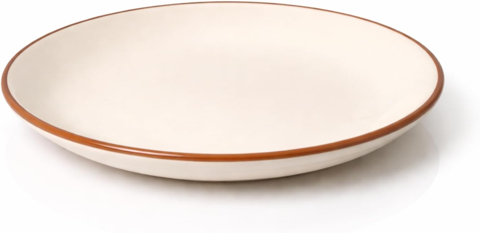 KALAKRITI 10 Inch Off-White Ceramic Dinner Plate | Large Serving Plate Ideal for Main Course, Roti, Rice & Meals | Microwave Safe Full Plate Suitable for Home, Café & Restaurants (Set of 1)