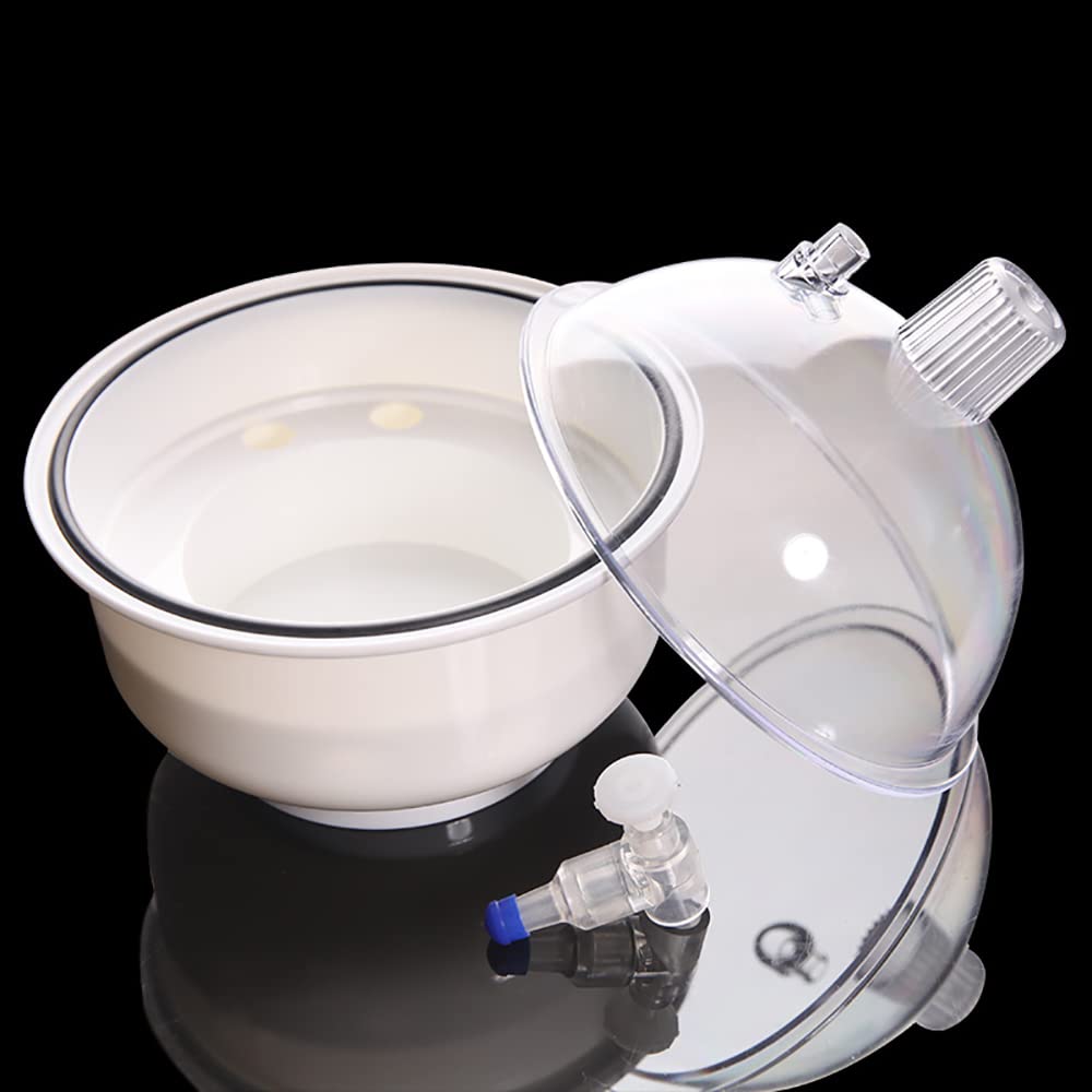 Polycarbonat Vakuum-Exsikkator, 150ml Labortrockner-Glas, Vakuum Trockenschränke aus Kunststoff mit weißem Polypropylenboden zum Vakuumtrocknen und Aufbewahren (150mm)