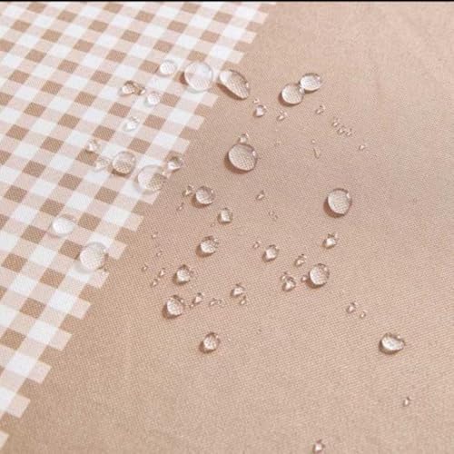 Image of HOMETHREADS Premium Cotton Chair Cover Set | Soft & Comfortable Seat Covers with Anti-Skid Non-Slip Backing + Waterproof Dining Table Cover (140x180 cm) (Beige Box,4 Chair Covers + 1 Table Cover)