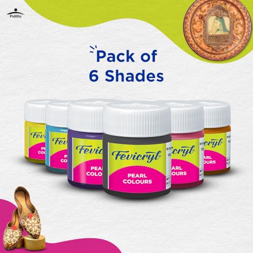 Fevicryl Acrylic Colours Pearl Kit | 6 Colours x 10 ml | DIY Paint, Rich Pigment | Multicolour & Multi-Surface | Non-Cracking Paint for Canvas, Wood, Leather, Earthenware, Metal - Image 6