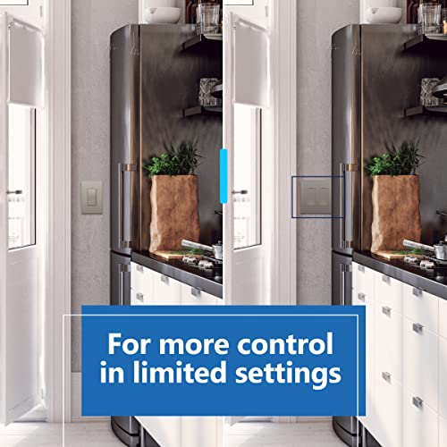 Image of LIDER Lighted Double Switch with Screwless Wall Plate, Combination Frameless Decorator Switch with Locator Light, Ground Terminal Single Pole, 15A 120V, UL Listed, Thermoplastic, Matte Nickel, 2-Pack