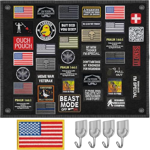 Tactical Patch Board (24 x 18) | Morale Patch Hanging Wall Panel Display Holder for Military Army Combat Uniform Morale Emblem Hook & Loop Collection Patch Organizer Banner Sheet