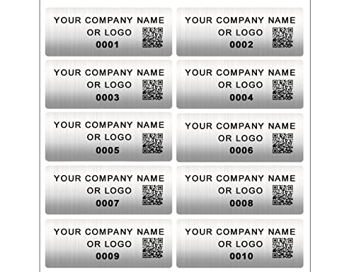 Brushed Chrome Finish Asset Identification ID Labels 1.5