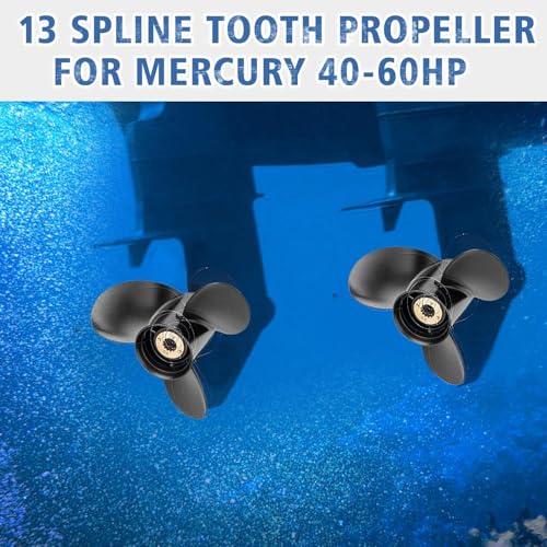 Image of Upgrade OEM 13 Spline Tooth Aluminum Outboard Boat Propeller for Mercury Motos 30 /35 /40 /45 /50 /55 /60 /70HP, Rh