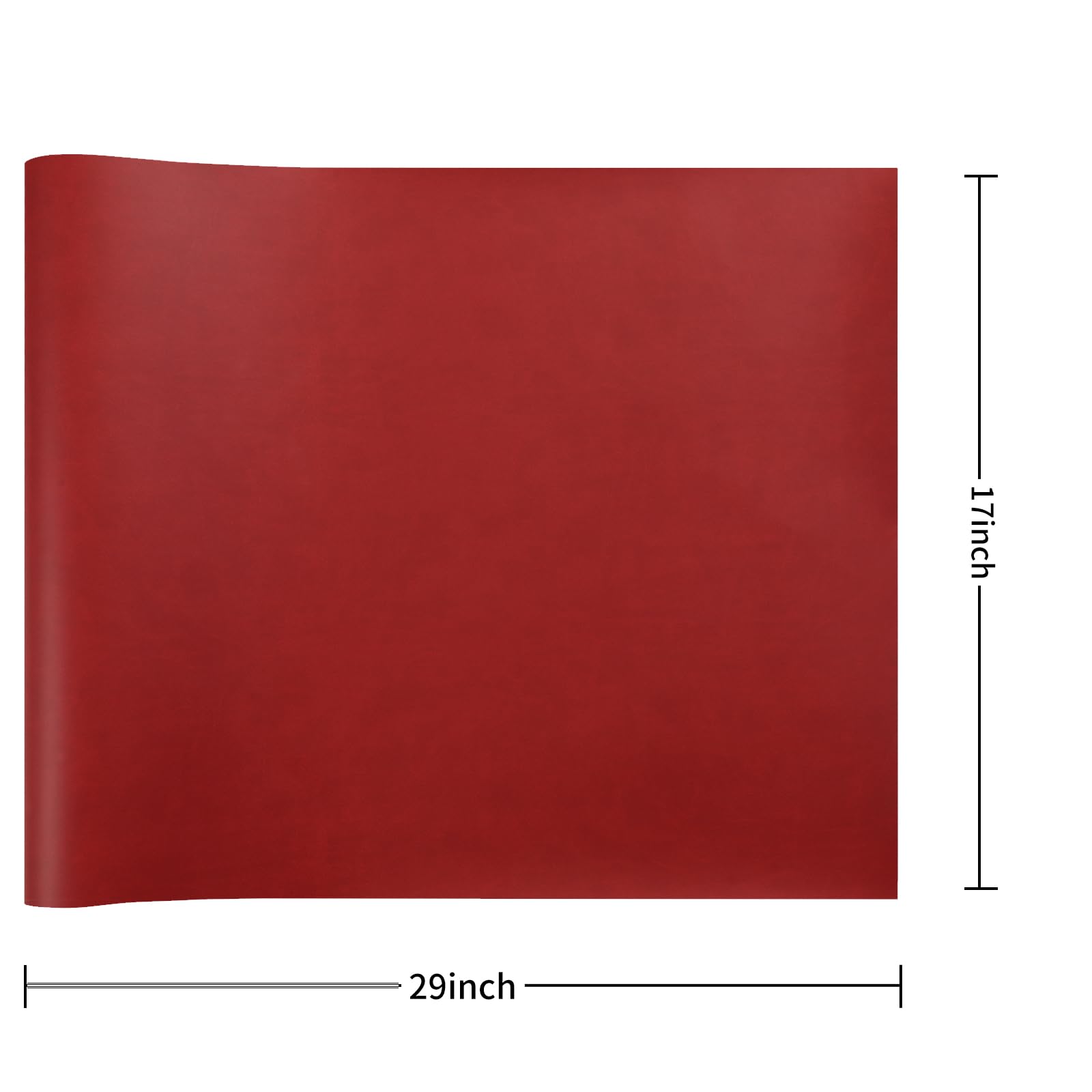 Wooqu Buchtuch aus PU-Leder, PU-beschichtet und Vliesboden, lederähnliche Optik, weich, 43,2 x 73,7 cm, für Buchbindung, Latte Grain, Dunkelrot