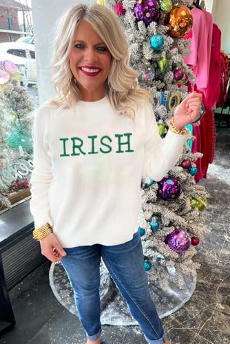 Image of LEMAFER Women 2026 Merry Christmas Round Neck Sequin Letters Sweater Casual Solid Slogan Long Sleeve Pullover Sweatshirt Tops