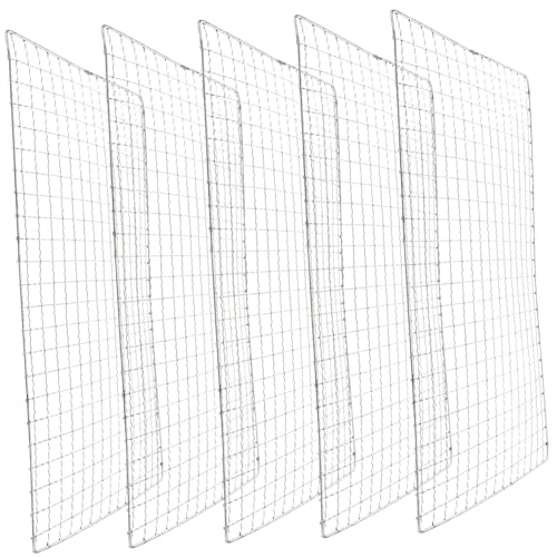 ibasenice 5Pcs Stainless Steel Grilling Mats Barbecue Mesh Mats for Outdoor Grilling Accessories for Easy Cleanup and Leak Protection