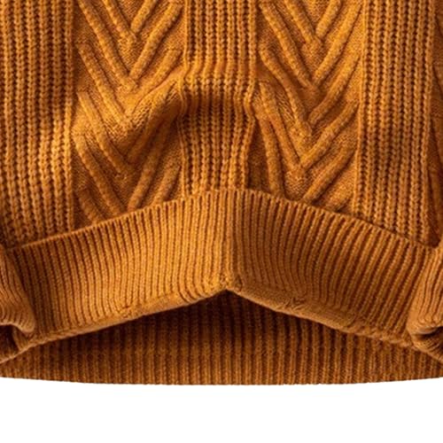 Men's Cotton Causal Crewneck Pullover Cable Knit Warm Long-Sleeve Lightweight Casual Knitted Sweaters4