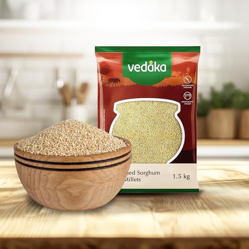 Image of Amazon Brand - Vedaka Unpolished Sorghum Millets | 1.5 Kg | Jowar /Great Millet /Bili Jola /Jonnalu /Cholam