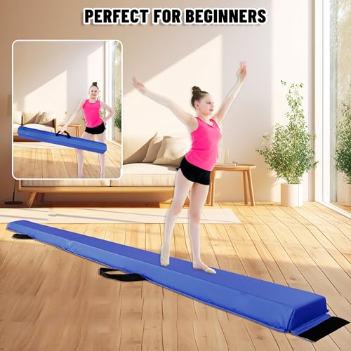 MARFULA 6 FT / 8 FT / 9 FT / 10 FT Folding Gymnastic Balance Beam for Kids with Carry Bag for Home and Club Use