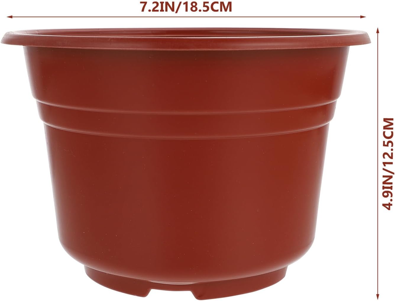 Homoyoyo 50pcs Red Plastic Succulent Plant Pots for Nursery and Seedlings, 18.5cm Diameter X 12.5cm Height Soft Flowerpots for Indoor and Outdoor Garden Use