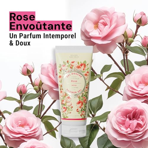 Image of Panier des Sens Rose Body Wash, French Shower Gel, 6.8 fl oz | Vegan Body Wash | 96% Natural-Origin Ingredients | Gentle Daily Cleansing | Long-Lasting Fragrance | Soft Skin Feel