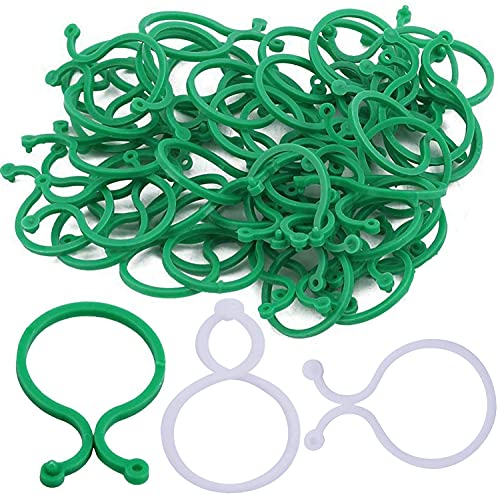 Nuyoah Pflanzenclips Pflanzenklammern Klammern für Pflanzen 200Stk Plant Clips Rankhilfen Verbinden Pfeffer Gurke ​Reben zur Unterstützung und Befestigung von Pflanze (Grün und Weiß)