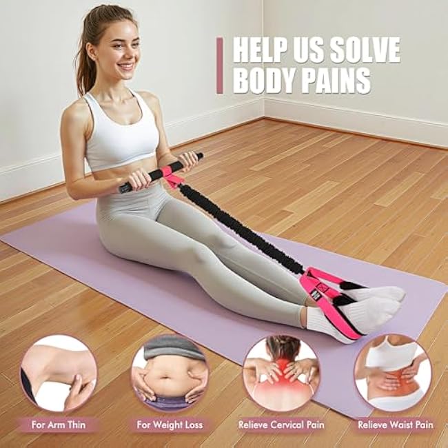 Resistance Band, Foot Pedal Resistance Band with Handle, Exercise Bands for Sit-ups, Home Gym Fitness Equipment, Natural Latex Fitness Bands for Abdomen, Waist, Arm, Leg Slimming Training