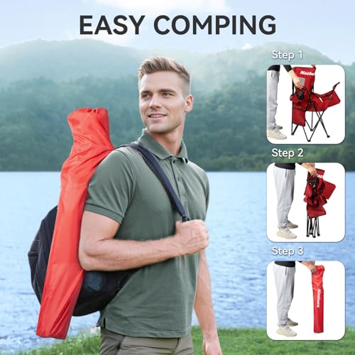 image for Nazhura 2 Pack Outdoor Camping Chairs Folding/Foldable/Portable with C