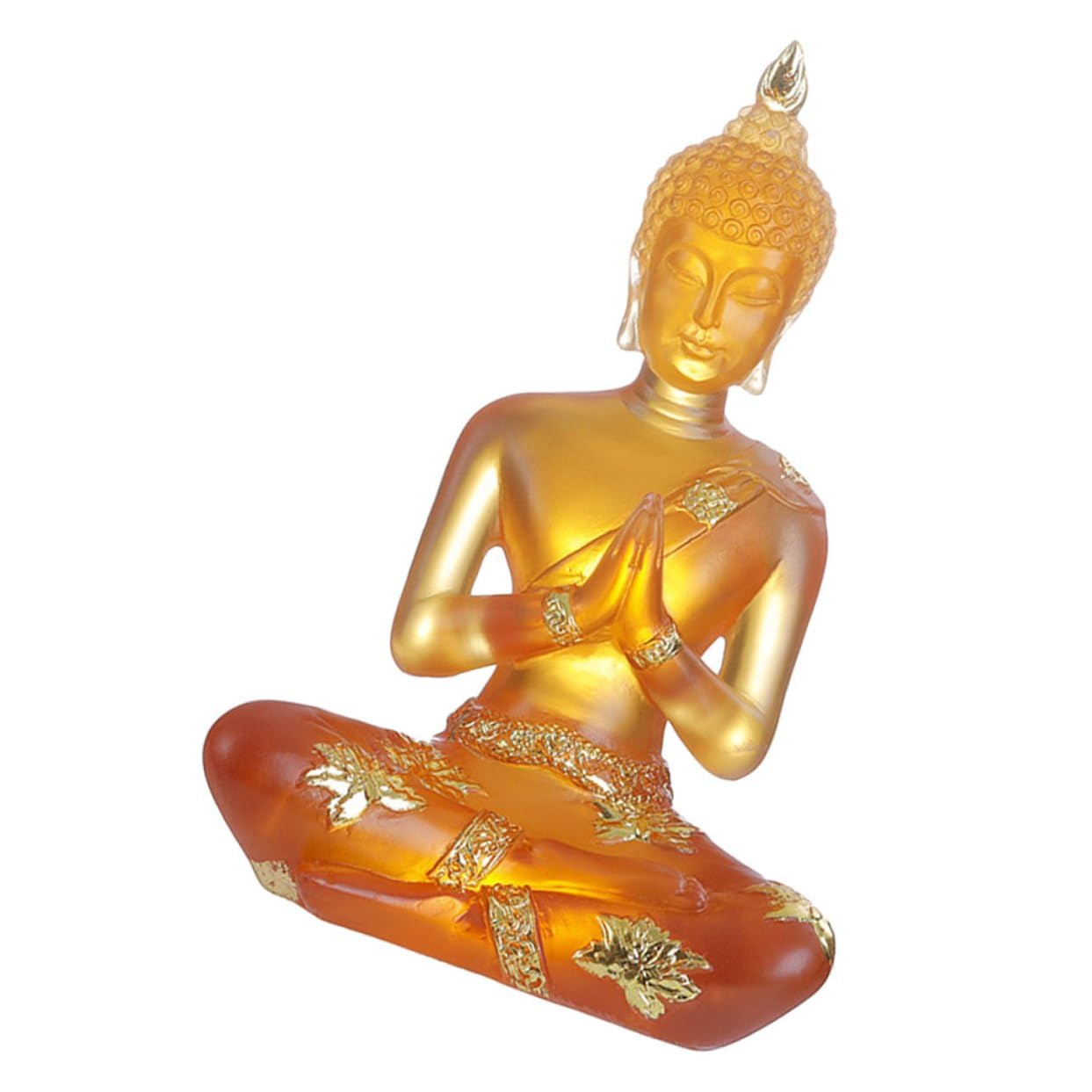 Sculpture Bouddha assis en résine transparente pour décoration chic