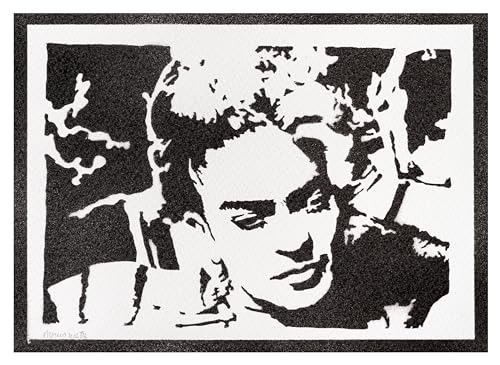 moreno-mata Frida K... Autentico Graffiti Hecho a Mano Handmade Poster Laminas Decorativas Pared Cuadros Decoracion Salon Modernos Regalos Originales para Hombre y Mujer