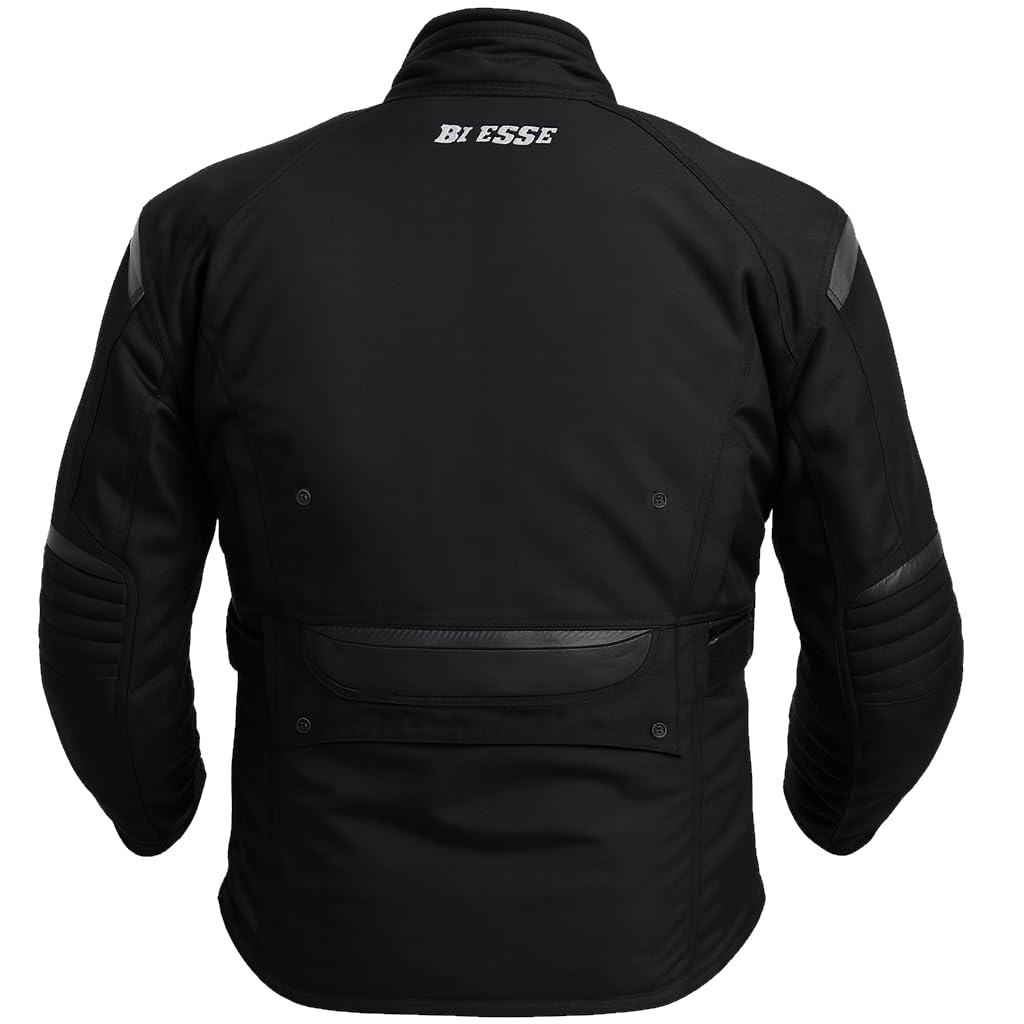 BI ESSE - Chaqueta de moto de cordura para hombre, tejido impermeable, forro térmico extraíble, protecciones certificadas.