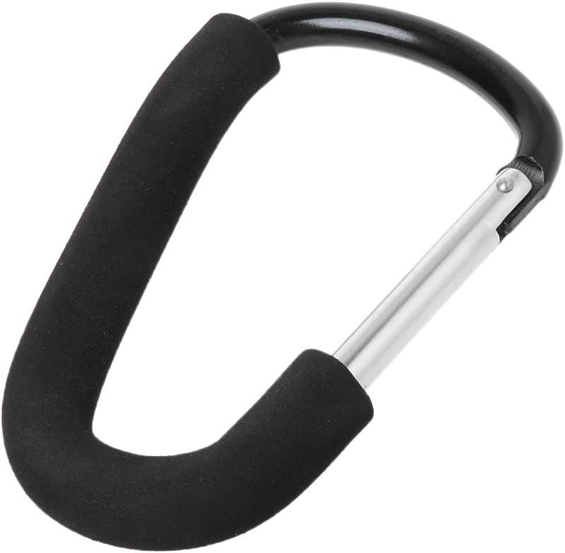 1PC Baby Carriage Hanger Stroller Handle Big Sponge Carabiner Shopping Bag Clip Hook Caribeaner Clip Heavy Duty Locking, Random delivery
