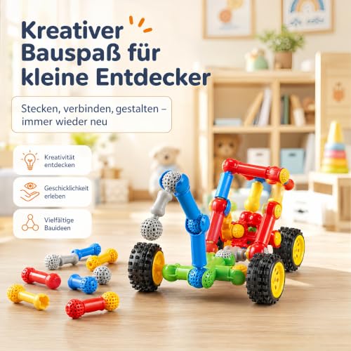 Image of Kids STEM Building Toys for 3 4 5 6 7 8+ Year Old Boy Girl Birthday Gift, 110 Pcs Educational Building Blocks for Kids Ages 3-5 5-7 4-8 6-8, Preschool Stem Kits Engineering Creative Activities Games