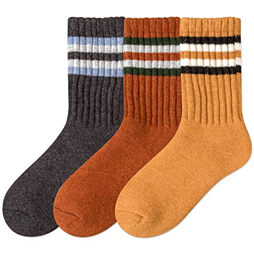 Image of IIG 3-5 Pairs Womens Super Thick Warm Winter Crew Socks Cute Fashion Knit Cozy Socks Gifts for Women
