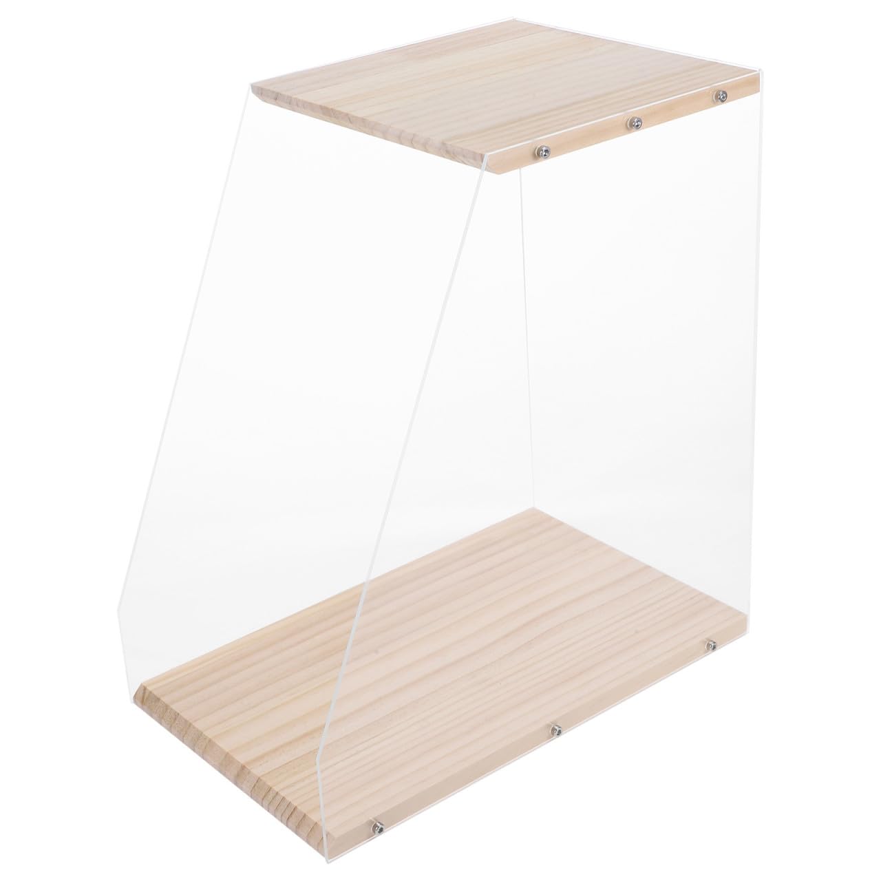 UPKOCH Porta Dischi Vinile Organizer Salvaspazio in Legno e Acrilico Trasparente Scatola Minimalista per Dvd e Cassette per Desktop e Arredamento Casa