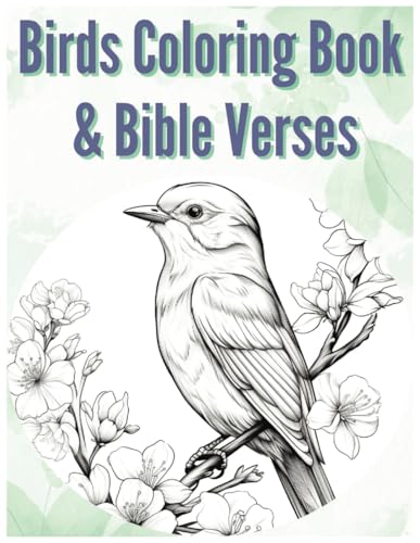 Beautiful Birds Coloring Book with Bible Verses: Explore the beauty of birds with 60 unique illustrations for all ages. Great for kids and adults to relax, learn and be inspired while coloring. image 2