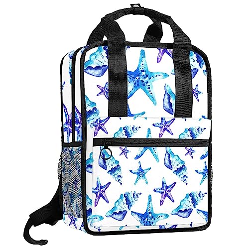 Sac à dos garçons aquarelle bleu cartable filles école 14 pouces