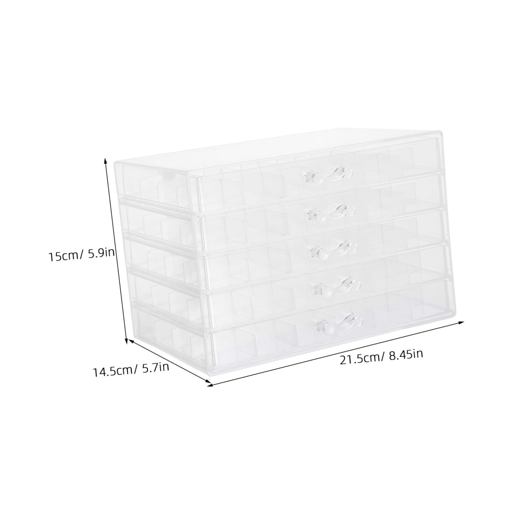 Ohrring Aufbewahrungsbox aus Acryl mit 5 Schubladen und 120 Fächern | Transparentes Schmuckkästchen, für Ohrstecker und Ringe, Dekorativer Organizer für Zuhause