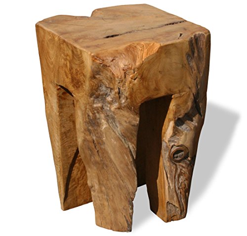 LioLiving Hocker Rustic aus massivem Teak-Wurzelholz - Wurzelholzmöbel - handgefertigter Hocker Holz poliert mit glänzender Oberfläche Hocker 40x30x30cm - Einzelstück Deko