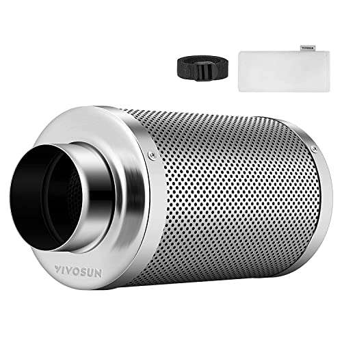 VIVOSUN 8 Inch Air Carbon Filter Smelliness Control with Australia Virgin Charcoal for Inline Duct Fan, Grow Tent,Pre-Filter Included, Reversible Flange 8"x 20" by VIVOSUN - Used condition - US$70.56