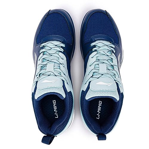 Image of Li-Ning Ultra Speed Non-Marking Badminton Shoe|Indoor Sports|Stability Heel, Prototypical Sole, Lightweight Shoe (Navy Blue /Light Blue,UK 9)