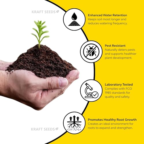 Image of Kraft Seeds Cocopeat 2kg Ready to Use - Organic Coconut Coir Fiber Growing Medium, Cocopeat Powder for Home Gardening & Potted Plants, Potting Soil Mix, 100% Natural Soil Conditioner, Eco-Friendly