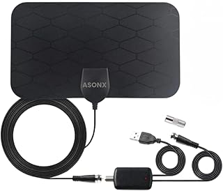 Antena Tv Digital Interna Amplicador 4k Full Hd 30 Dbi Slim Cabo 5 metros Para Todos modelos de TVs 5 em 1 4K-HDTV-Digital-YHF-UHF-FM Compativel com LG Samsung AOC e Outras ASONX