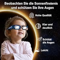 Keyaluo Sonnenfinsternis Brille,12 Pack,EN ISO 12312-2:2015(E) & CE-zertifiziert,AAS Zertifizierung 2026,Sonnenfinsternis Brillen zur direkten Sonnenbeobachtung – Ansicht 8